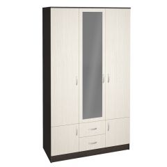 Шкаф Ронда ШК-3 с зеркалом (Венге/Беленый дуб) в Коротчаево - korotchaevo.mebel24.online | фото
