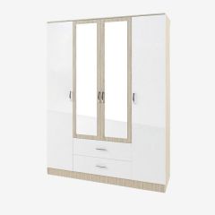 СОФИ СШК1600.1Шкаф 4-х ств с2мя зерк, 2 ящиками в Коротчаево - korotchaevo.mebel24.online | фото