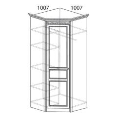 Шкаф угловой №183 "Лючия" Фасад зеркало (Угол 1007*1007) Дуб оксфорд серый в Коротчаево - korotchaevo.mebel24.online | фото 2