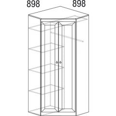 Шкаф угловой №606 Инна (угол 898*898) Денвер темный в Коротчаево - korotchaevo.mebel24.online | фото 3