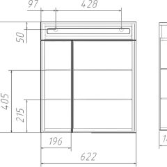 Шкаф-зеркало Аврора 60 с подсветкой LED Домино (DV8005HZ) в Коротчаево - korotchaevo.mebel24.online | фото 12