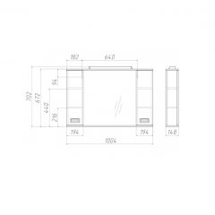 Шкаф-зеркало Cube 100 Эл. Домино (DC5013HZ) в Коротчаево - korotchaevo.mebel24.online | фото 2