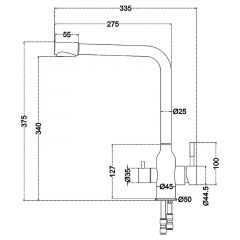 Смеситель д/кухни MELANA-F610304 Stello нерж.сталь, с переключателем на фильтр, однорычажный, сатин в Коротчаево - korotchaevo.mebel24.online | фото 4