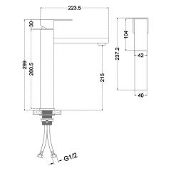 Смеситель д/ум MELANA-F610202 Cubo нерж.сталь, однорычажный, сатин, литой излив в Коротчаево - korotchaevo.mebel24.online | фото 3