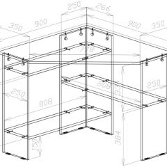 Стол письменный СП-2 (угловой) белый в Коротчаево - korotchaevo.mebel24.online | фото 3