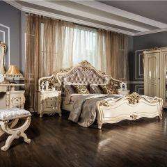 Спальный гарнитур Джоконда (крем) Шкаф 5-ти ств./Кровать 1800 в Коротчаево - korotchaevo.mebel24.online | фото