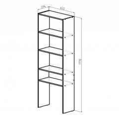 Стеллаж Элемент-1 (белый) в Коротчаево - korotchaevo.mebel24.online | фото 2