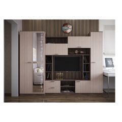 Стенка Марта 11 (Ясень темный/светлый) в Коротчаево - korotchaevo.mebel24.online | фото 2