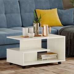 Стол журнальный "Bora-Bora" НМ 011.41 (Белый текстурный) в Коротчаево - korotchaevo.mebel24.online | фото 2