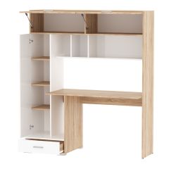 Стол компьютерный ПКС-1 (дуб сонома/белый глянец) в Коротчаево - korotchaevo.mebel24.online | фото 3