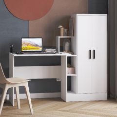Стол компьютерный СКМ-1 ЛДСП Белый в Коротчаево - korotchaevo.mebel24.online | фото