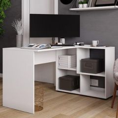 Стол компьютерный угловой СКМУ-4 Белый в Коротчаево - korotchaevo.mebel24.online | фото