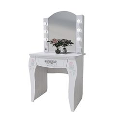 Стол туалетный Розалия №12 + ПОДСВЕТКА (лиственница белая, омела) в Коротчаево - korotchaevo.mebel24.online | фото 1