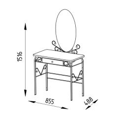Столик дамский с ящиком ЛДСП орех/черный в Коротчаево - korotchaevo.mebel24.online | фото 2