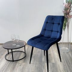 Стул CHIC BLUVEL-86 NAVY BLUE / черный каркас М-City в Коротчаево - korotchaevo.mebel24.online | фото 5