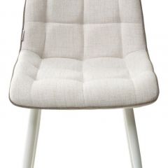 Стул CHIC HE622-01/ HE622-05 топленое молоко, ткань/ белый каркас М-City в Коротчаево - korotchaevo.mebel24.online | фото 3