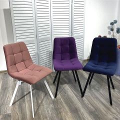 Стул CHILLI-Q SQUARE розовый #15, велюр / белый каркас, 4 шт./1 к, М-City в Коротчаево - korotchaevo.mebel24.online | фото 5