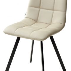 Стул CHILLI SQUARE HK017-02 серо-бежевый, PU/ черный каркас М-City в Коротчаево - korotchaevo.mebel24.online | фото