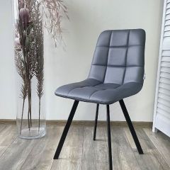 Стул CHILLI SQUARE HK017-09 серо-черничный, PU/ черный каркас М-City в Коротчаево - korotchaevo.mebel24.online | фото 5