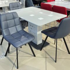 Стул CHILLI SQUARE HK017-09 серо-черничный, PU/ черный каркас М-City в Коротчаево - korotchaevo.mebel24.online | фото 6