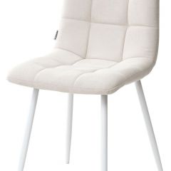 Стул CHILLI UF860-01B бежевый, ткань/белый каркас М-City в Коротчаево - korotchaevo.mebel24.online | фото