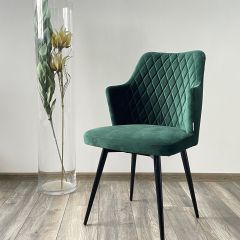 Стул HERMAN 360 град. ЗЕЛЕНЫЙ #19, велюр / черный каркас М-City в Коротчаево - korotchaevo.mebel24.online | фото