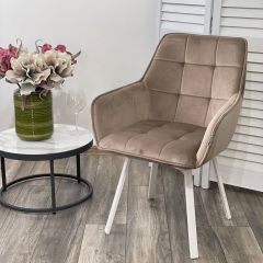Стул MAVERICK 360 град. поворот. BLUVEL-40 BEIGE/ белый каркас, М-City в Коротчаево - korotchaevo.mebel24.online | фото 2
