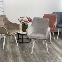 Стул MAVERICK 360 град. поворот. BLUVEL-40 BEIGE/ белый каркас, М-City в Коротчаево - korotchaevo.mebel24.online | фото 3