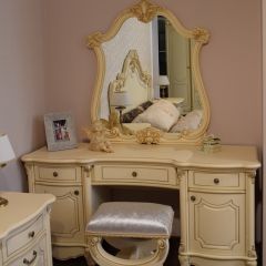 Туалетный стол + Зеркало Мона Лиза (крем) в Коротчаево - korotchaevo.mebel24.online | фото 6