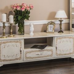 Тумба ТВ Патрисия (крем корень глянец) в Коротчаево - korotchaevo.mebel24.online | фото 2