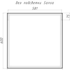 Зеркало Corsica 600х600 black без подсветки Sansa (SB1064Z) в Коротчаево - korotchaevo.mebel24.online | фото 4