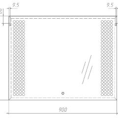 Зеркало Cosmo 90 alum с подсветкой Sansa (SC1003Z) в Коротчаево - korotchaevo.mebel24.online | фото 2