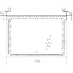 Зеркало Galaxy 100 alum с подсветкой Sansa (SG1008Z) в Коротчаево - korotchaevo.mebel24.online | фото 7