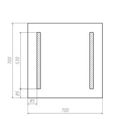 Зеркало Good Light 2-70 с подсветкой Домино (GL7012Z) в Коротчаево - korotchaevo.mebel24.online | фото 6