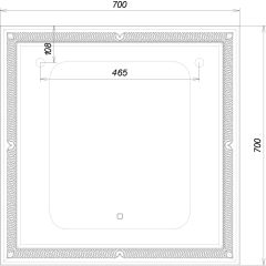 Зеркало Паликир 700х700 с подсветкой Домино (GL7051Z) в Коротчаево - korotchaevo.mebel24.online | фото 6