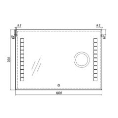 Зеркало Quadro 100 alum (линза) с подсветкой Sansa (SQL1030Z) в Коротчаево - korotchaevo.mebel24.online | фото 8