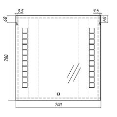 Зеркало Quadro 70 alum с подсветкой Sansa (SQ1016Z) в Коротчаево - korotchaevo.mebel24.online | фото 6