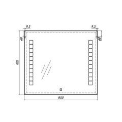 Зеркало Quadro 80 alum с подсветкой Sansa (SQ1017Z) в Коротчаево - korotchaevo.mebel24.online | фото 7