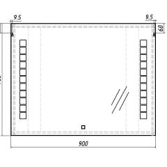 Зеркало Quadro 90 alum с подсветкой Sansa (SQ1018Z) в Коротчаево - korotchaevo.mebel24.online | фото 7