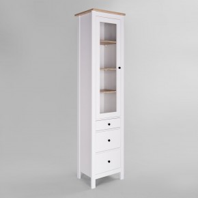 2.08.07.120.14 САГА шкаф с витриной 50 белый/ясень RU в Коротчаево - korotchaevo.mebel24.online | фото