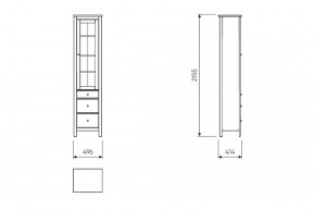 2.08.07.120.6 САГА шкаф с витриной 50 темно-бирюзовый RU в Коротчаево - korotchaevo.mebel24.online | фото 3