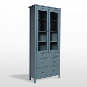 2.08.07.130.6 САГА шкаф с витриной 90 темно-бирюзовый RU в Коротчаево - korotchaevo.mebel24.online | фото
