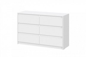 АЙДЕН КМ06-1200 Комод 6 ящиков (белый) в Коротчаево - korotchaevo.mebel24.online | фото