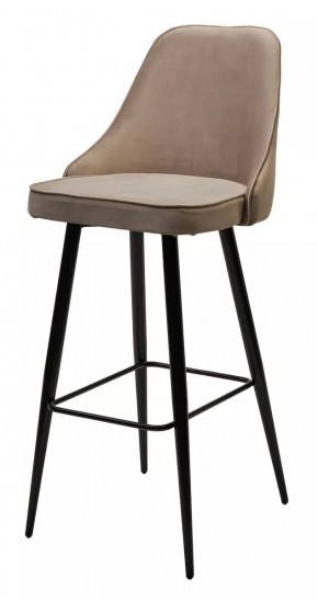 Барный стул NEPAL-BAR БЕЖЕВЫЙ #5, велюр/ черный каркас (H=78cm) М-City в Коротчаево - korotchaevo.mebel24.online | фото 1