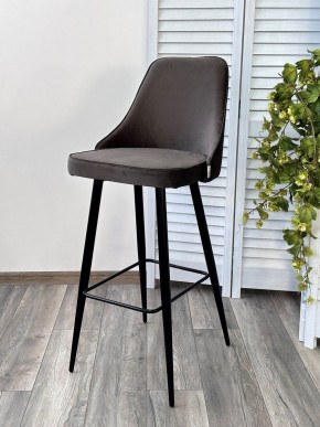 Барный стул NEPAL-BAR ГРАФИТ #14, велюр/ черный каркас (H=78cm) М-City в Коротчаево - korotchaevo.mebel24.online | фото 6