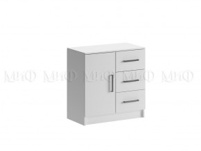 БАСЯ Комод с 3-мя ящиками, дверью (белый) в Коротчаево - korotchaevo.mebel24.online | фото