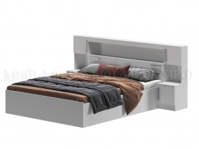 БАСЯ Кровать 1600 с надстройкой и с тумбами (белый) в Коротчаево - korotchaevo.mebel24.online | фото