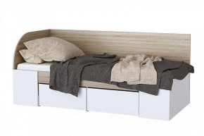 БЕАТРИС Кровать-софа (дуб сонома/белый глянец) в Коротчаево - korotchaevo.mebel24.online | фото