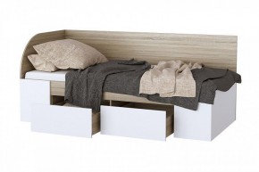 БЕАТРИС Кровать-софа (дуб сонома/белый глянец) в Коротчаево - korotchaevo.mebel24.online | фото 2