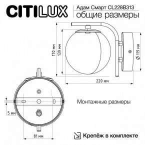 Бра Citilux Адам Смарт CL228B313 в Коротчаево - korotchaevo.mebel24.online | фото 8